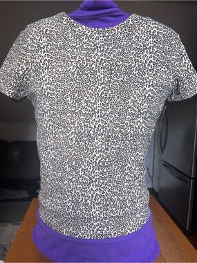 American Eagle Outfitters Leopard Print Short Sleeve Tee - White, Brown, Black